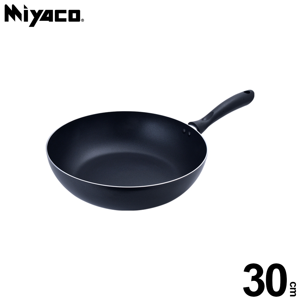 Miyaco 米雅可 黑晶導磁不沾深型平底鍋IH無蓋 30cm-Leidea樂德兒, , large