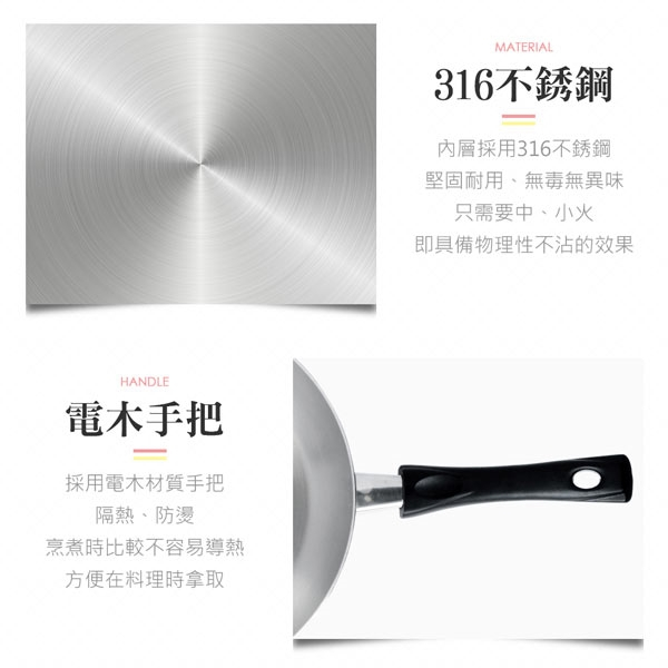 PERFECT 理想牌 金緻316不鏽鋼七層複合金平底鍋無蓋 無蓋30cm-Leidea樂德兒, , large
