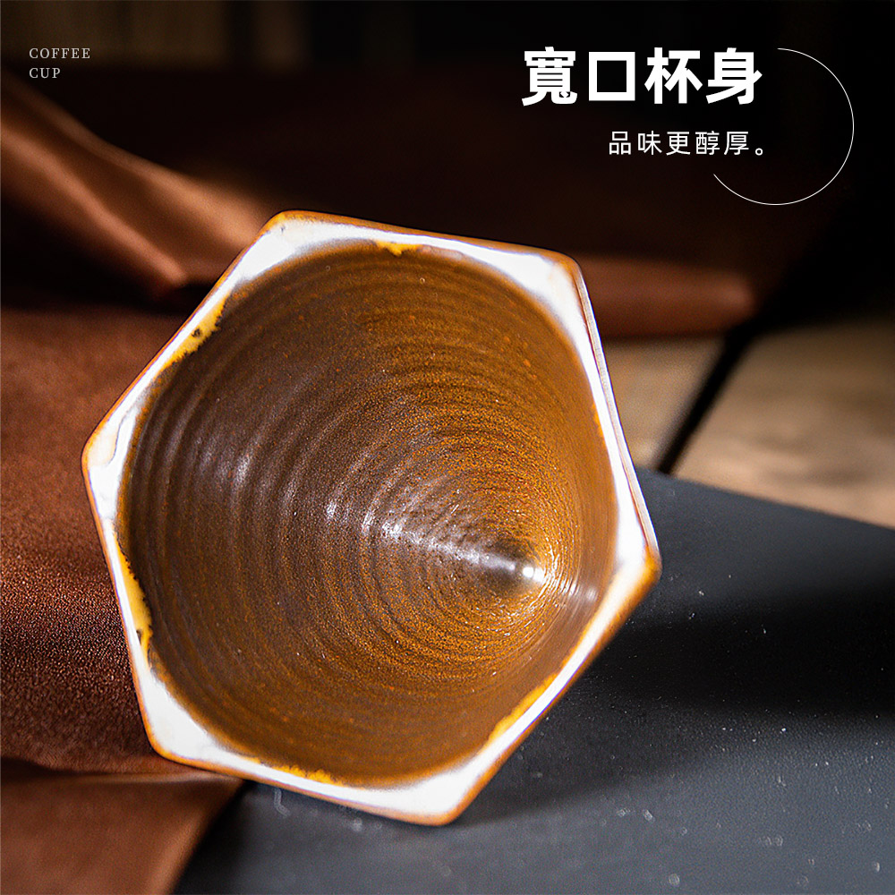 【上手家居】六角陶瓷咖啡杯-170ml 釉綠170ml(咖啡杯/陶瓷馬克杯/拿鐵杯/咖啡杯組/咖啡馬克杯), , large