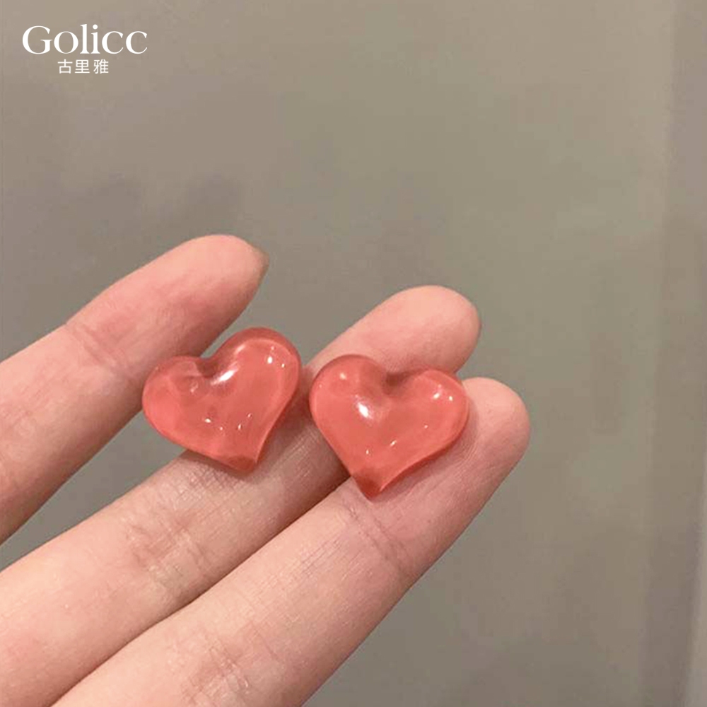 【Gulicc】古莉可 耳環  果凍愛心耳釘 韓國, , large