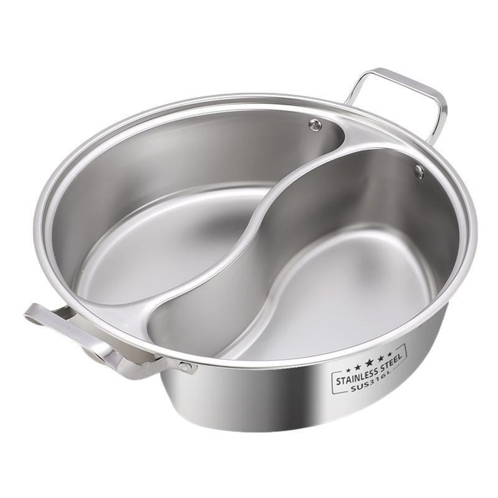 316 stainless steel one-piece forming double-flavor pot, , large
