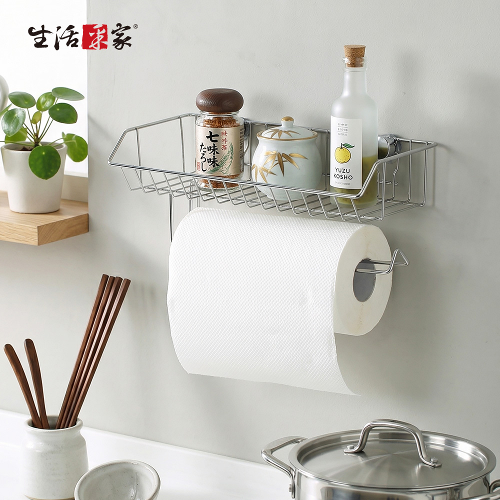 SHCJ 調味瓶紙巾架 台灣製SUS304 瓶罐架 壁面收納 調味料架 廚房紙巾架, , large