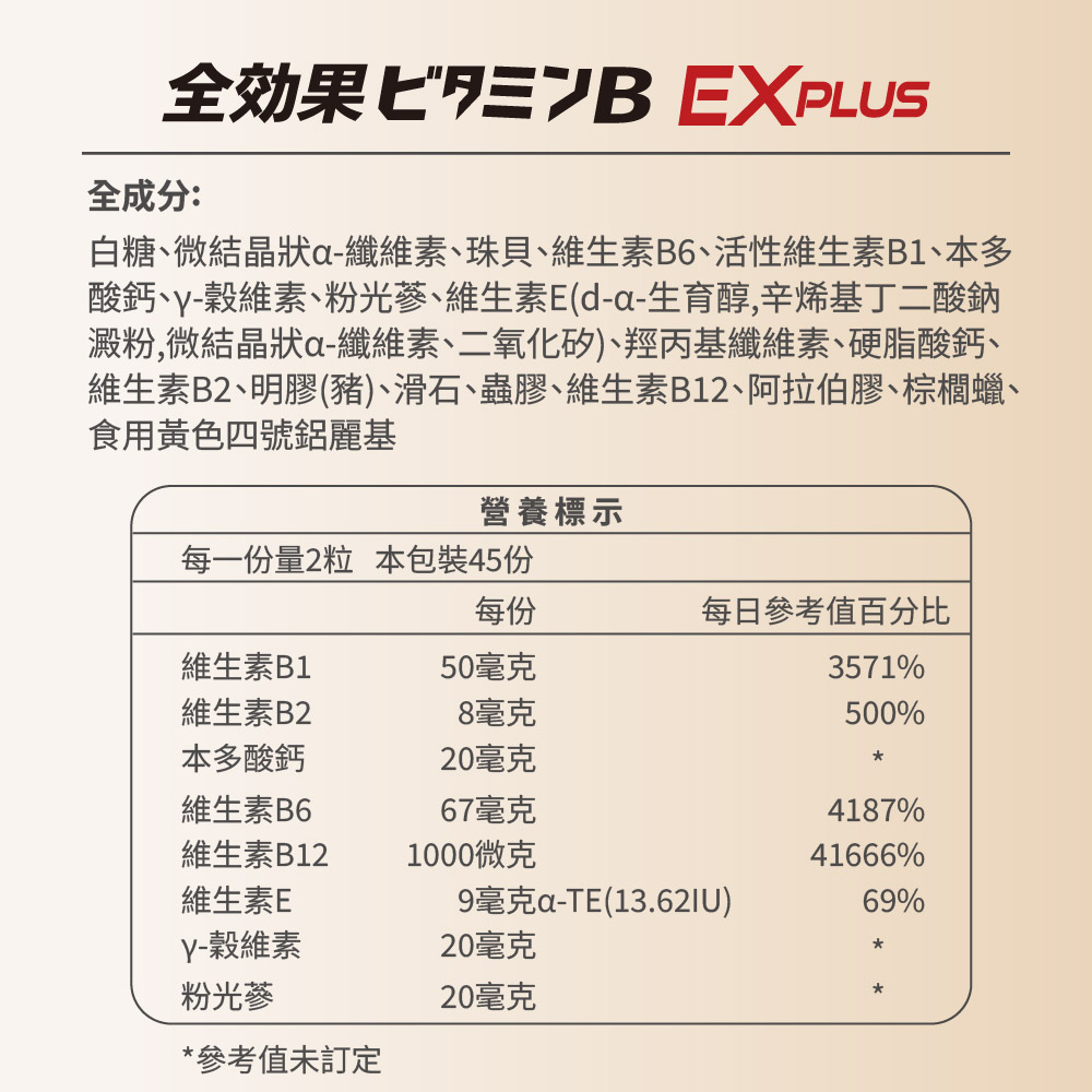 [群星生醫] 日本原裝 元氣全效果B群 EX Plus, , large