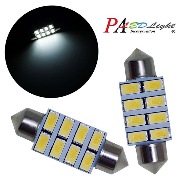 【PA LED】雙尖 36MM 高亮度 8晶 5630 SMD LED 室內燈 閱讀燈 化妝燈 牌照燈 行李箱燈, , large
