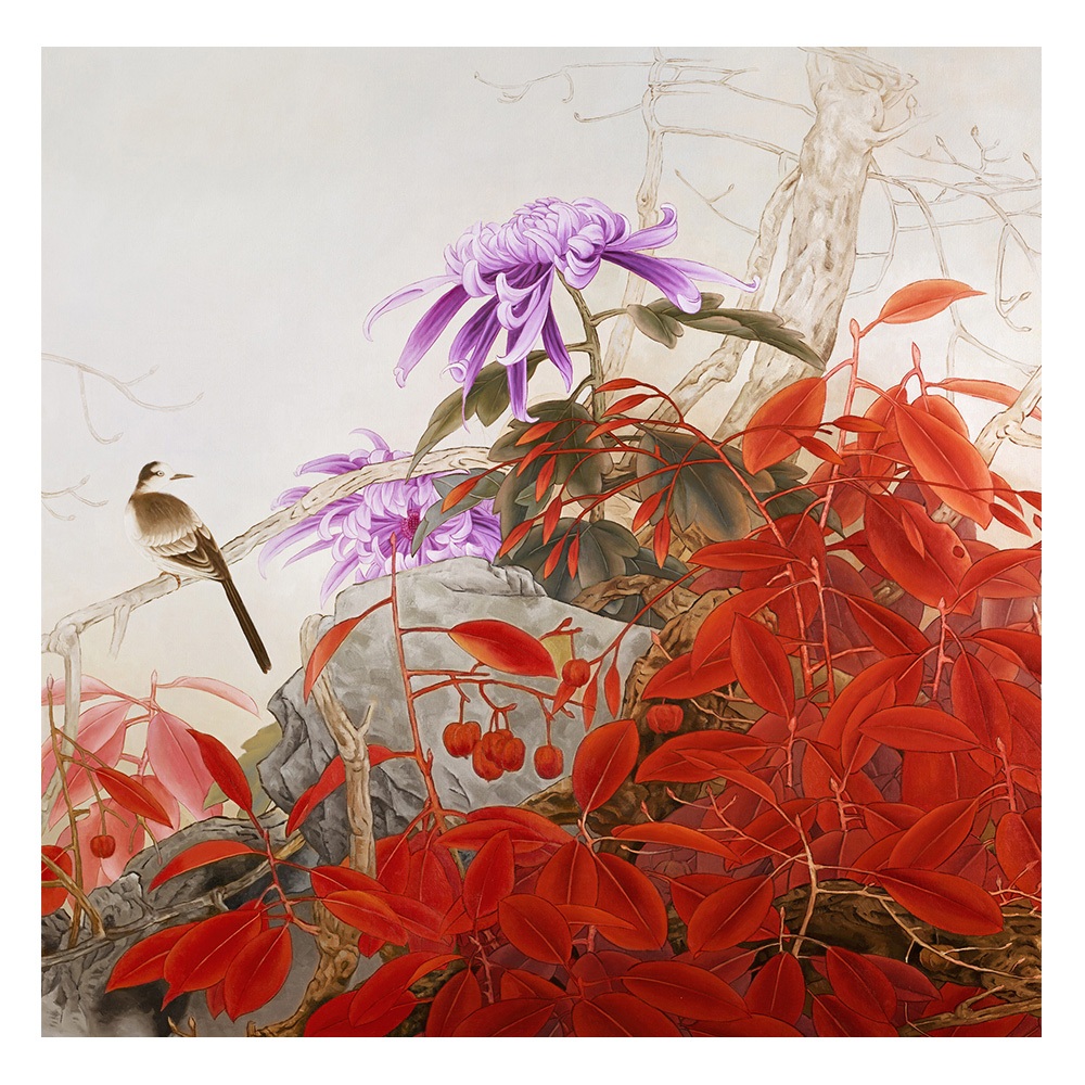 【御畫房】鳥語花香 國家一級畫師手繪油畫80&times;80cm(VF-169), , large