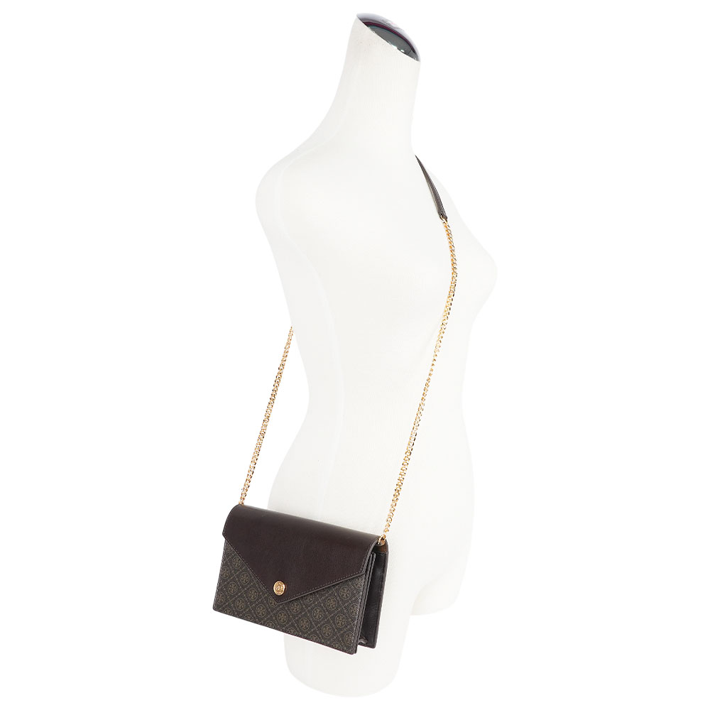 TORY BURCH T Monogram 標誌帆布信封式斜背包/WOC(深棕色), , large