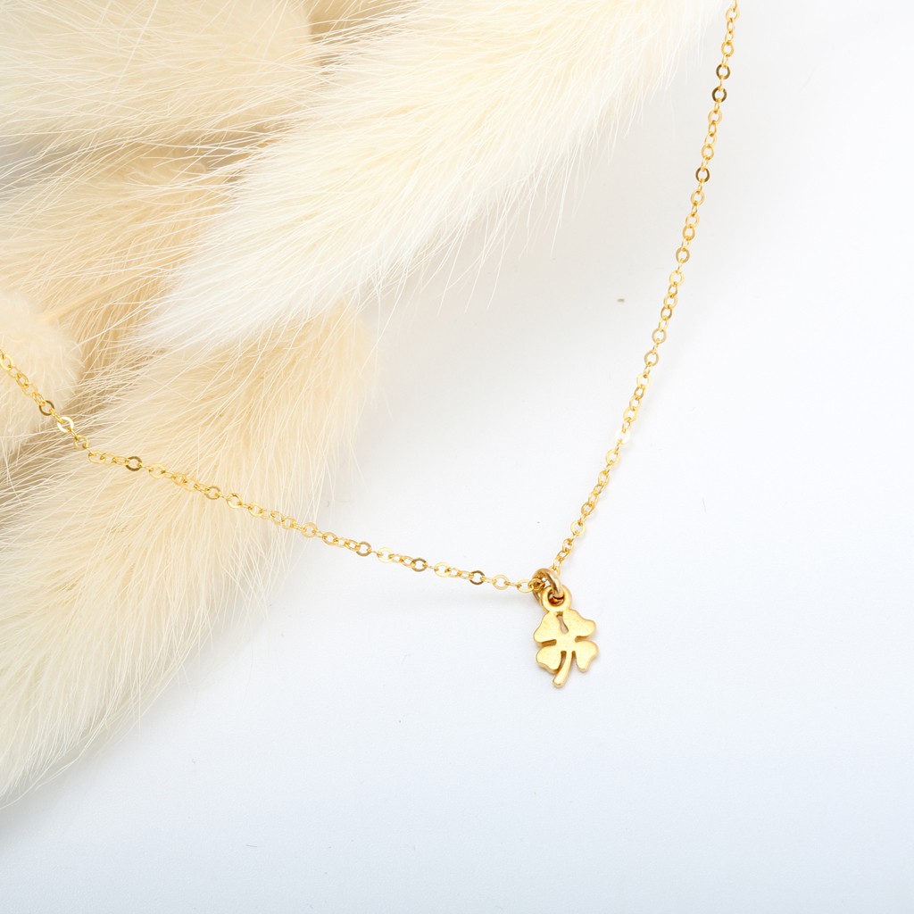 【Angel & Me】Lucky Clover s925 sterling silver 24k gold plated necklace gift, , large