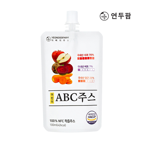 【韓國YEONDOOFARM妍杜農場】NFC 100% 兒童ABC蔬果汁禮盒組 (100ml &times; 30包), , large