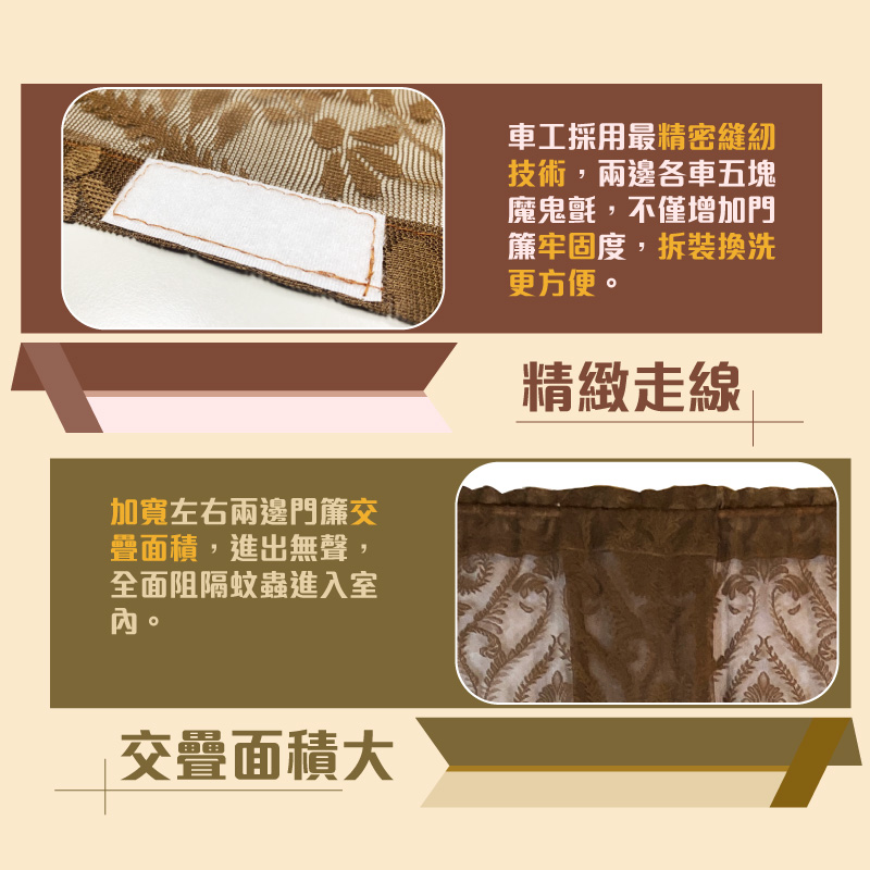 Breathable yarn anti-mosquito door curtain with telescopic rod, , large