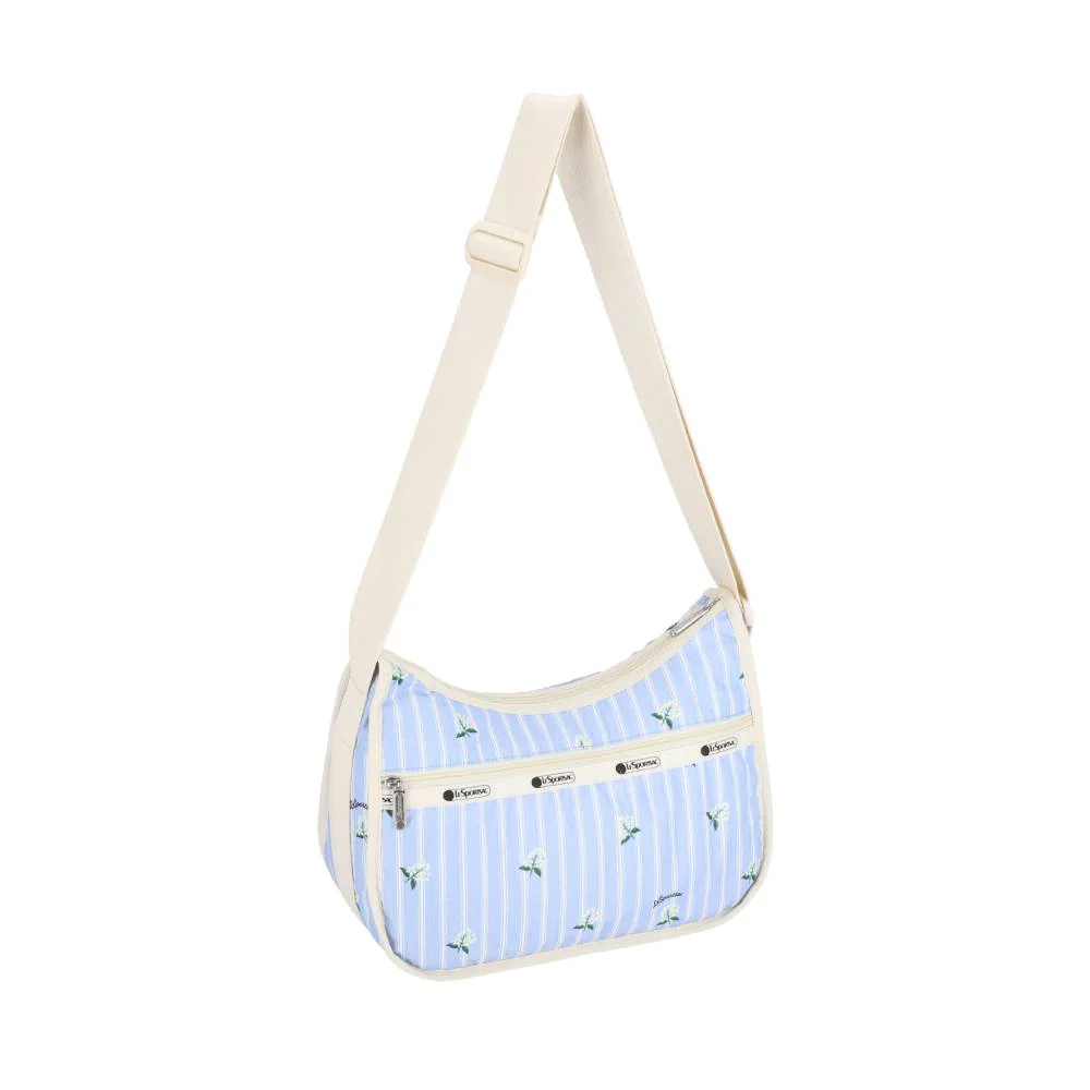 Lesportsac Classic Hobo 經典斜背包 側背包 旅用通勤包 送禮 禮物 推薦 女包(茉莉花條紋), , large