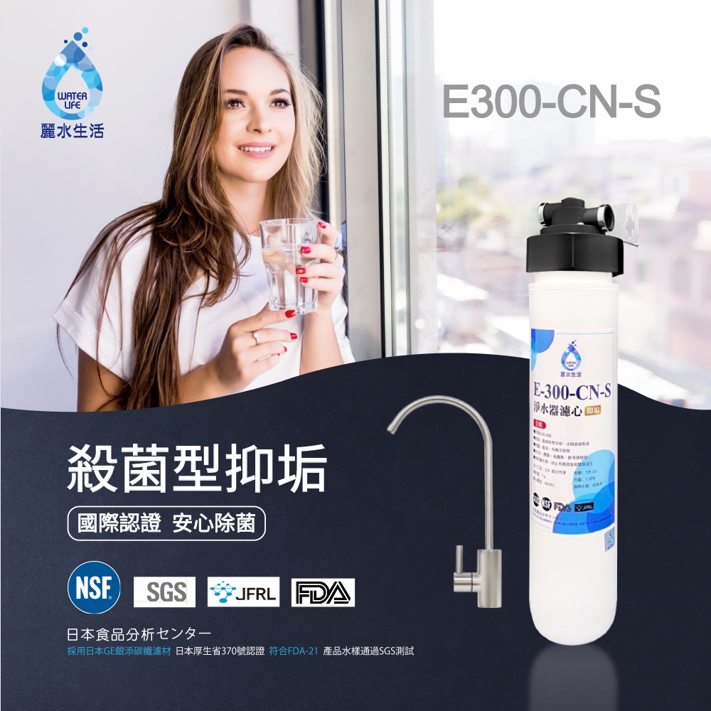 【麗水生活】日本GE300-CNS-殺菌型抑垢過濾器 抑制結垢-去除細菌(單支濾芯), , large