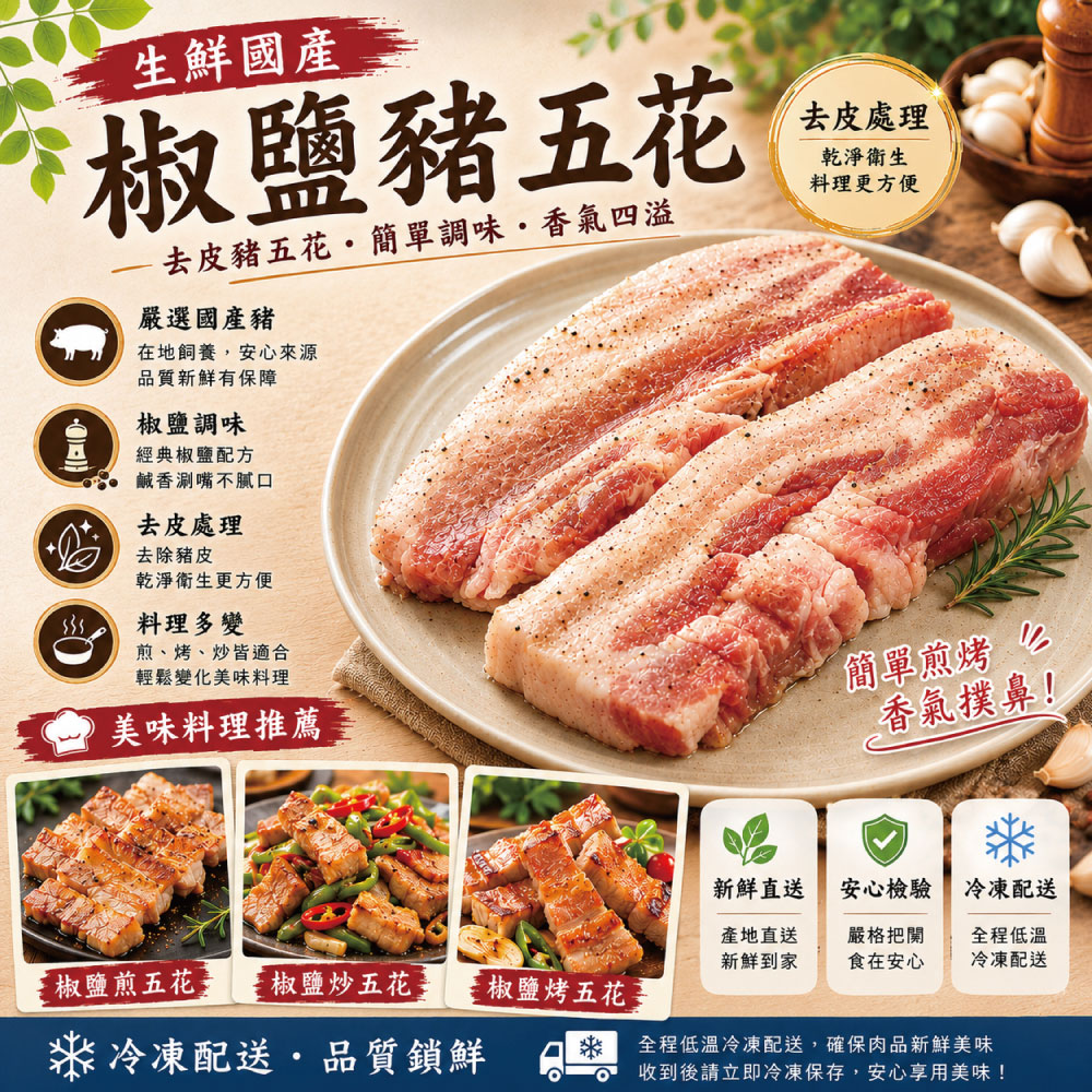 約克街肉鋪 港式椒鹽豬五花肉排20片(100g&plusmn;10%/片/2片1包), , large