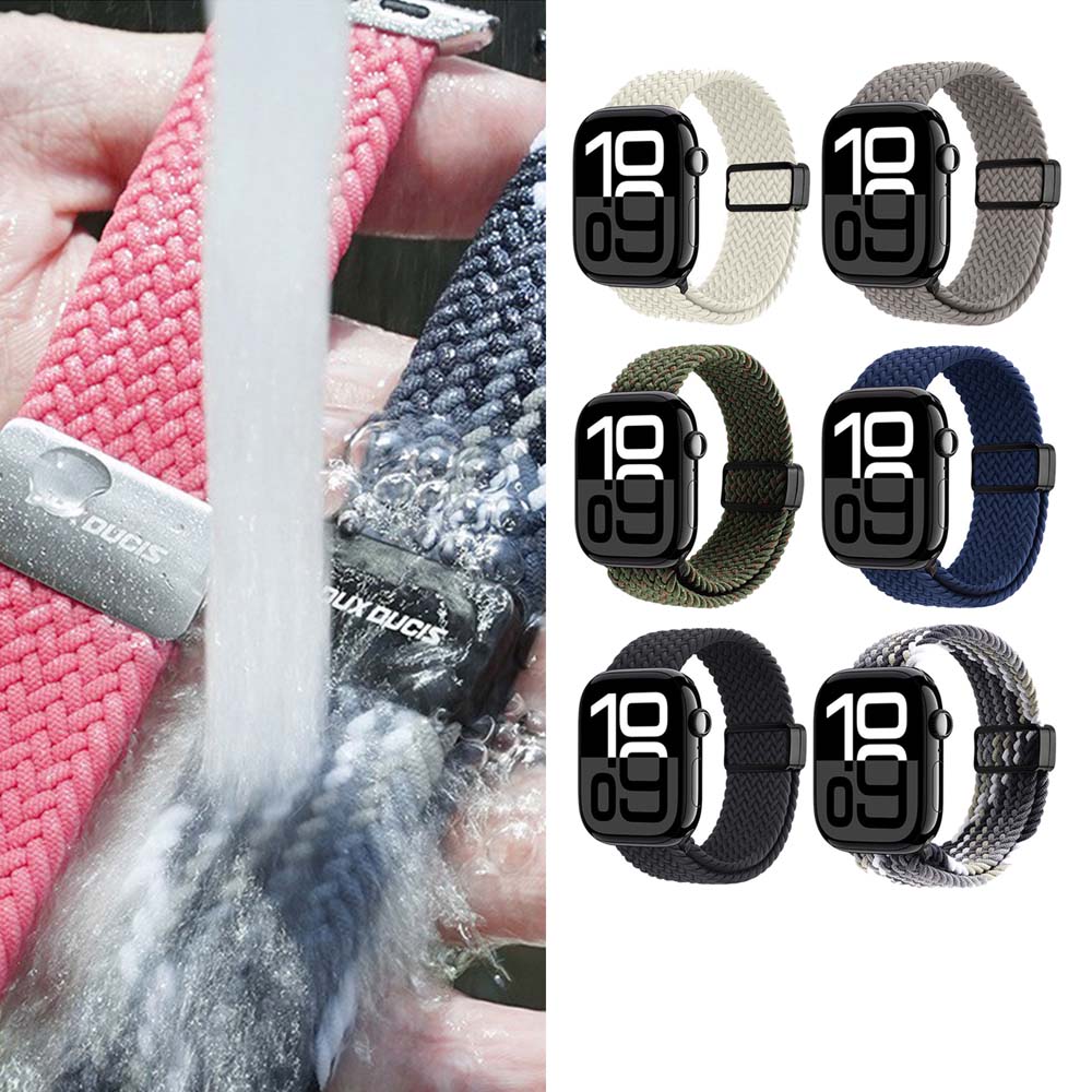 【山水之寶】DUX DUCIS apple watch 44/45/49/S10 46/S11 46mm錶帶 彈力Ultra編織磁吸扣錶帶, , large