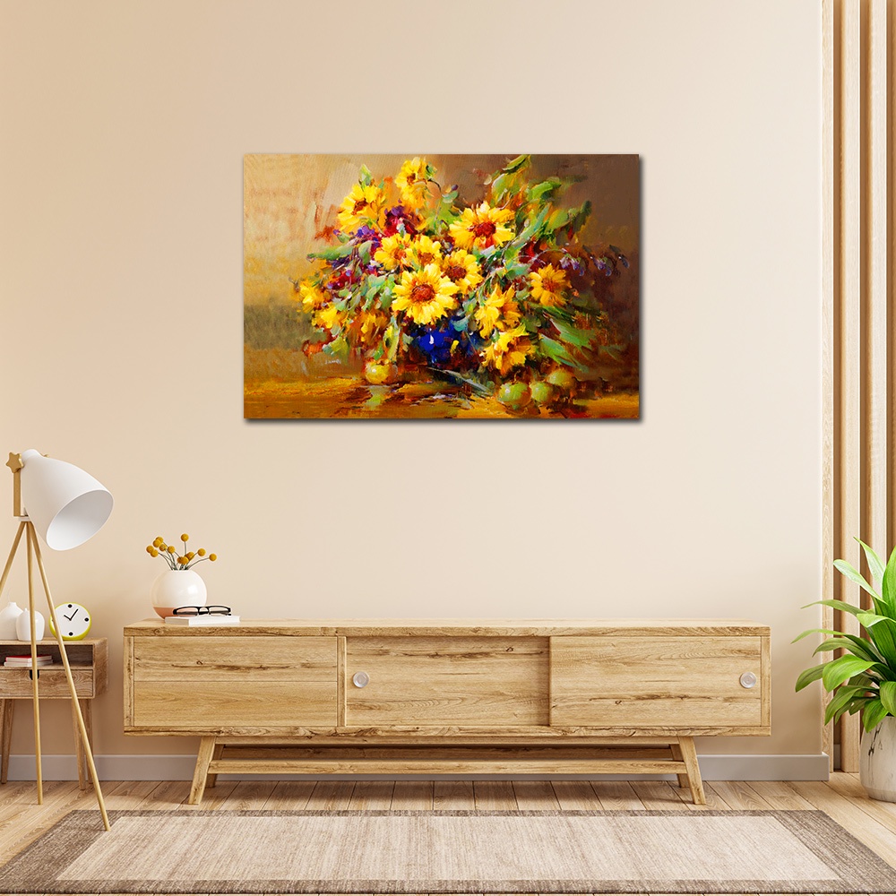 【御畫房】太陽花 國家一級畫師手繪油畫60&times;90cm(VF-21), , large