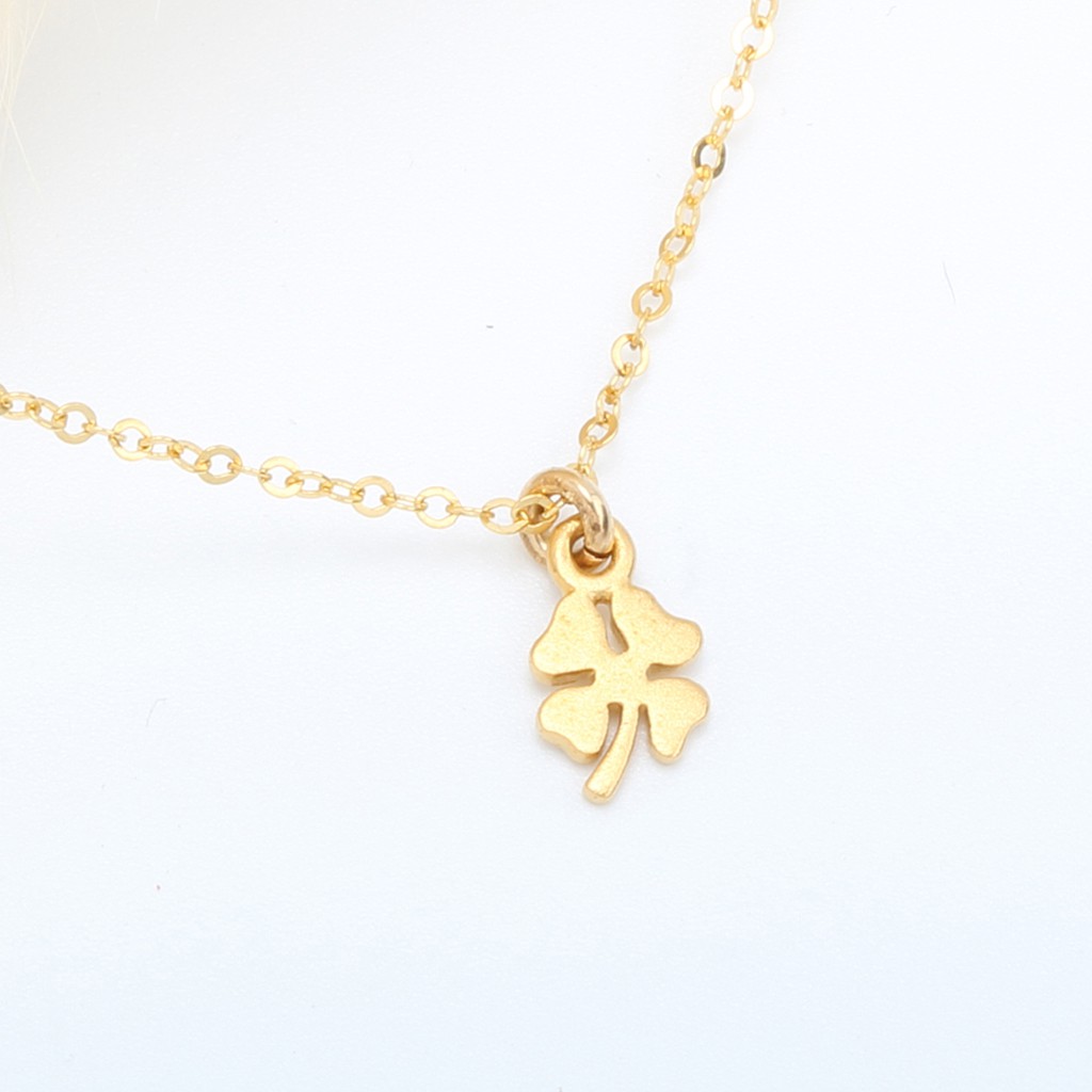 【Angel & Me】Lucky Clover s925 sterling silver 24k gold plated necklace gift, , large