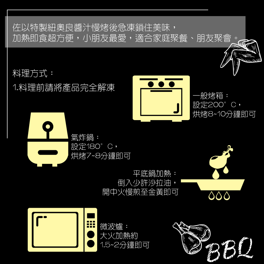 赤豪家庭私廚 紐奧良燒烤翅小腿1包(300g&plusmn;10%/包/約6~8支)_任選, , large