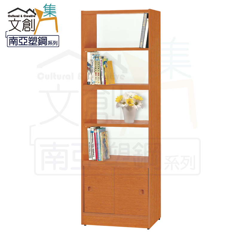 【文創集】巴莉 環保2尺南亞塑鋼玻璃開門書櫃/收納櫃(客約商品), , large