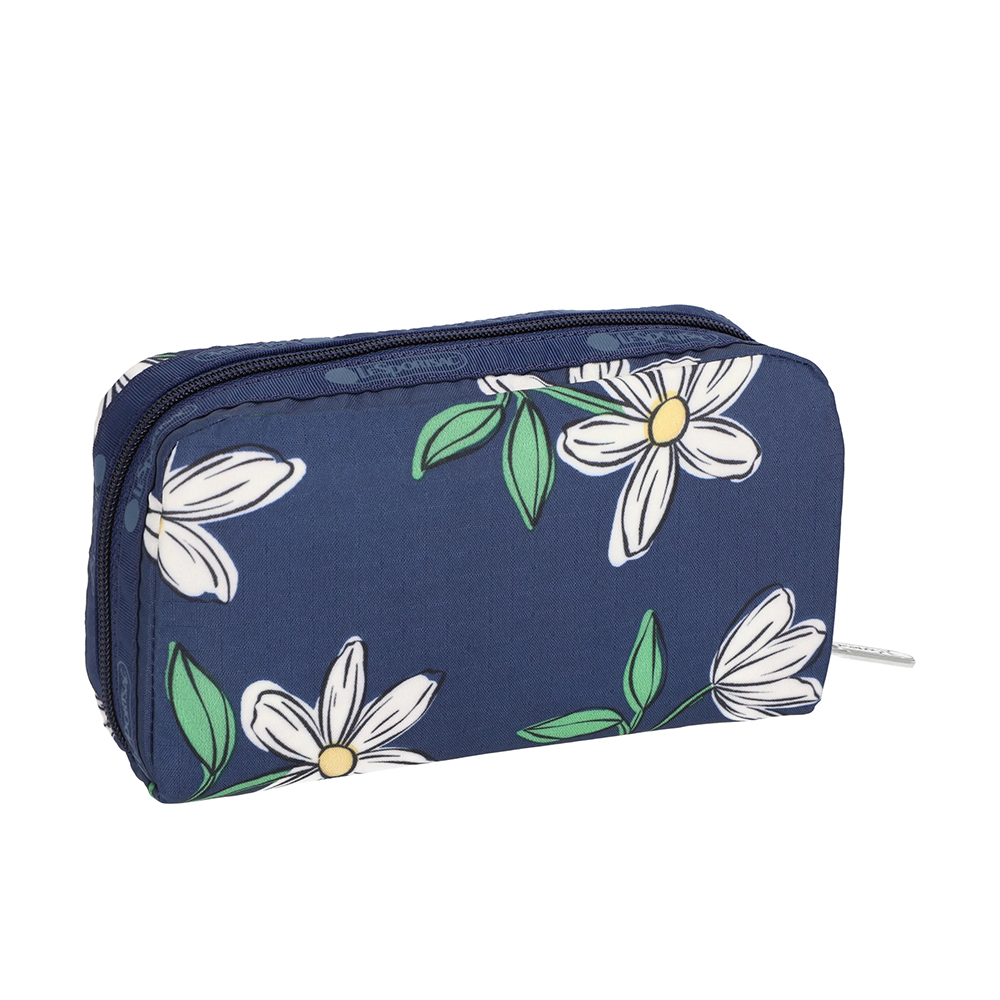 Lesportsac Rectangular Cosmetic 長形化妝包 盥洗包 收納包 女包(海軍藍花卉), , large