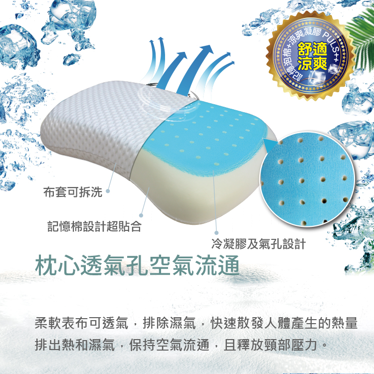 【多利寶寢具】Indian_人體工學涼感兩用記憶枕頭-1顆, , large