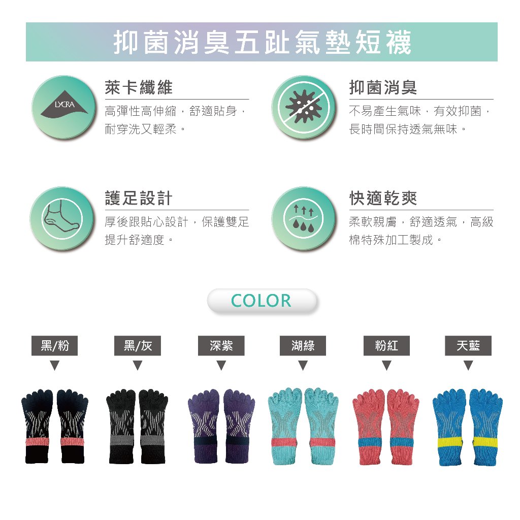 【現貨】MIT台灣製 4D護足運動五趾短襪 抑菌消臭 氣墊短襪 DR504/ DR505, , large