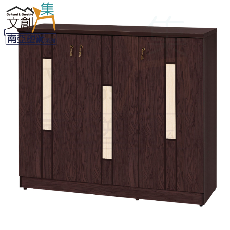 【文創集】妮可 環保4尺南亞塑鋼三開門鞋櫃(客約商品), , large