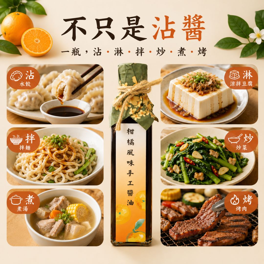 【阿金姐】柑橘風味手工醬油 250ml 天然純釀・300日熟成 ・淡淡柑橘香・沾醬／調味兩用, , large