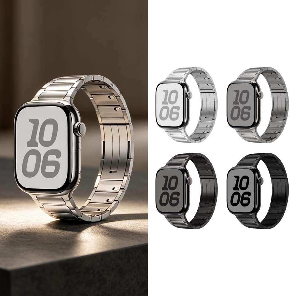 【山水之寶】Apple Watch 44/45/49/S10 46/S11 46mm錶帶機械系列 典藏不鏽鋼滑拆扣錶帶 滑拆式免工具, , large