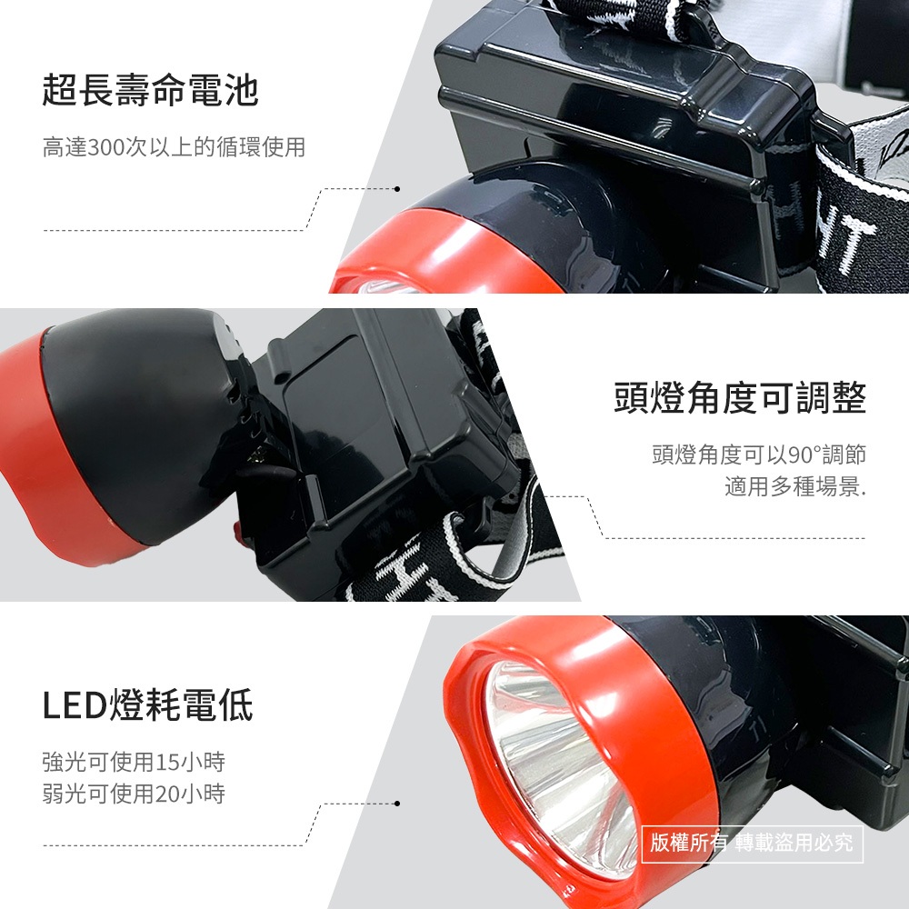 東泰 WT-138 5W充電式頭燈 LED節能長效 強弱光可調 可使用15~20小時, , large