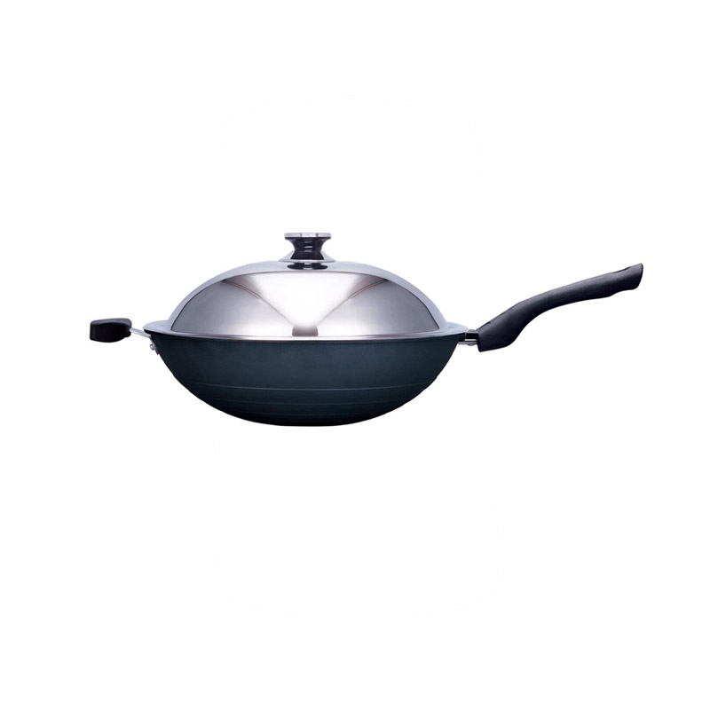 [寶馬牌 瓷釉炒鍋附蓋 36cm單手] JA-A-012-036, , large