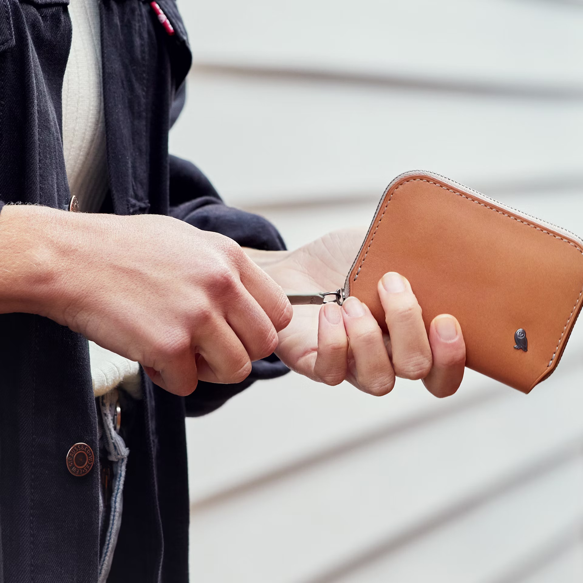 Bellroy Folio Mini 小錢包 卡片收納包 拉鍊包 零錢包 優質皮革(可可色）-WFMA, , large