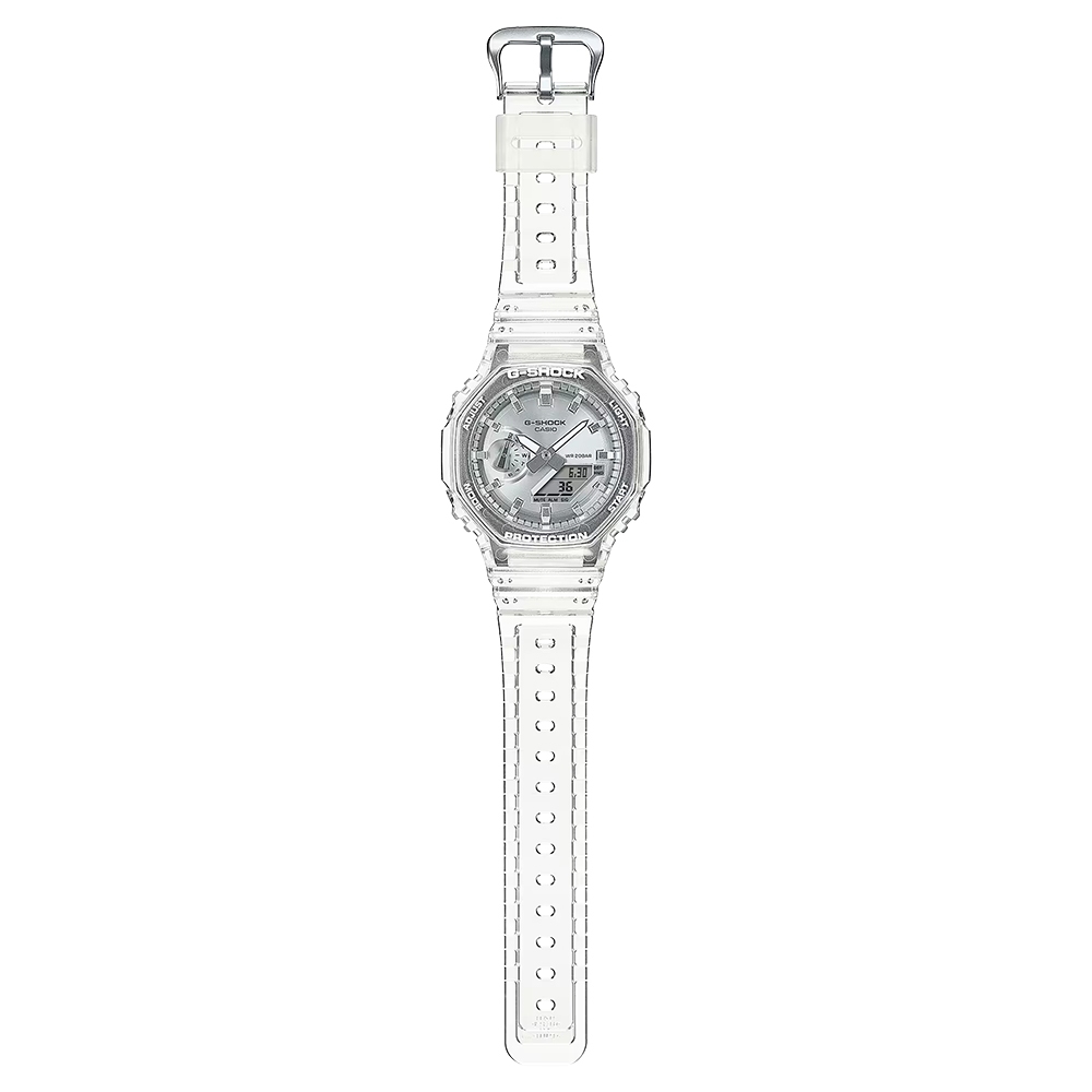 CASIO 卡西歐 G-SHOCK 半透明感 金屬蒸鍍工藝 雙顯電子錶 手錶 GA-2100BM-7A8, , large