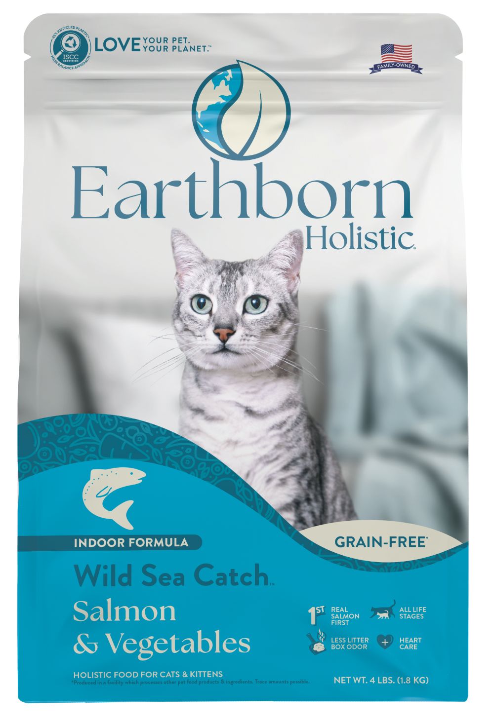 【拉拉寵物小舖】Earthborn 原野優越 野生魚配方1.8公斤 貓飼料 低敏 無穀 天然糧, , large