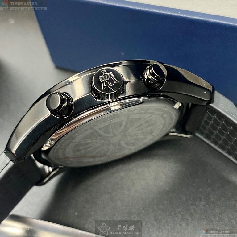 [星晴錶業]MASERATI手錶,46mm,R8871612004黑色錶面黑錶殼深黑色矽膠錶帶款, , large