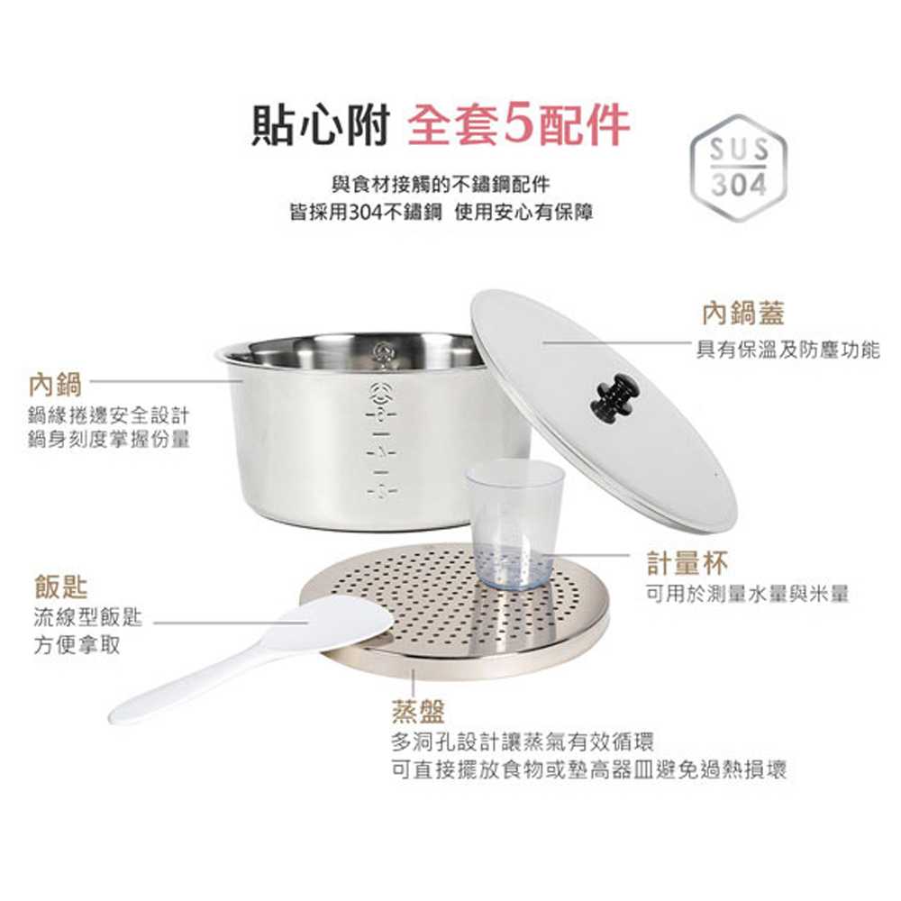 TATUNG大同 6人份櫻桃紅不鏽鋼配件電鍋 TAC-06R-MR, , large