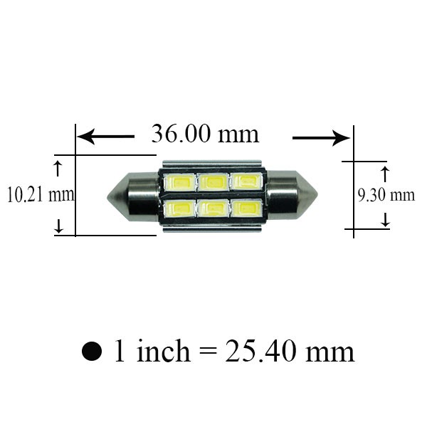 【PA LED】雙尖 36MM 白光 6晶 5730 SMD LED 室內燈 腳踏燈 牌照燈 閱讀燈 行李箱燈 迎賓燈, , large