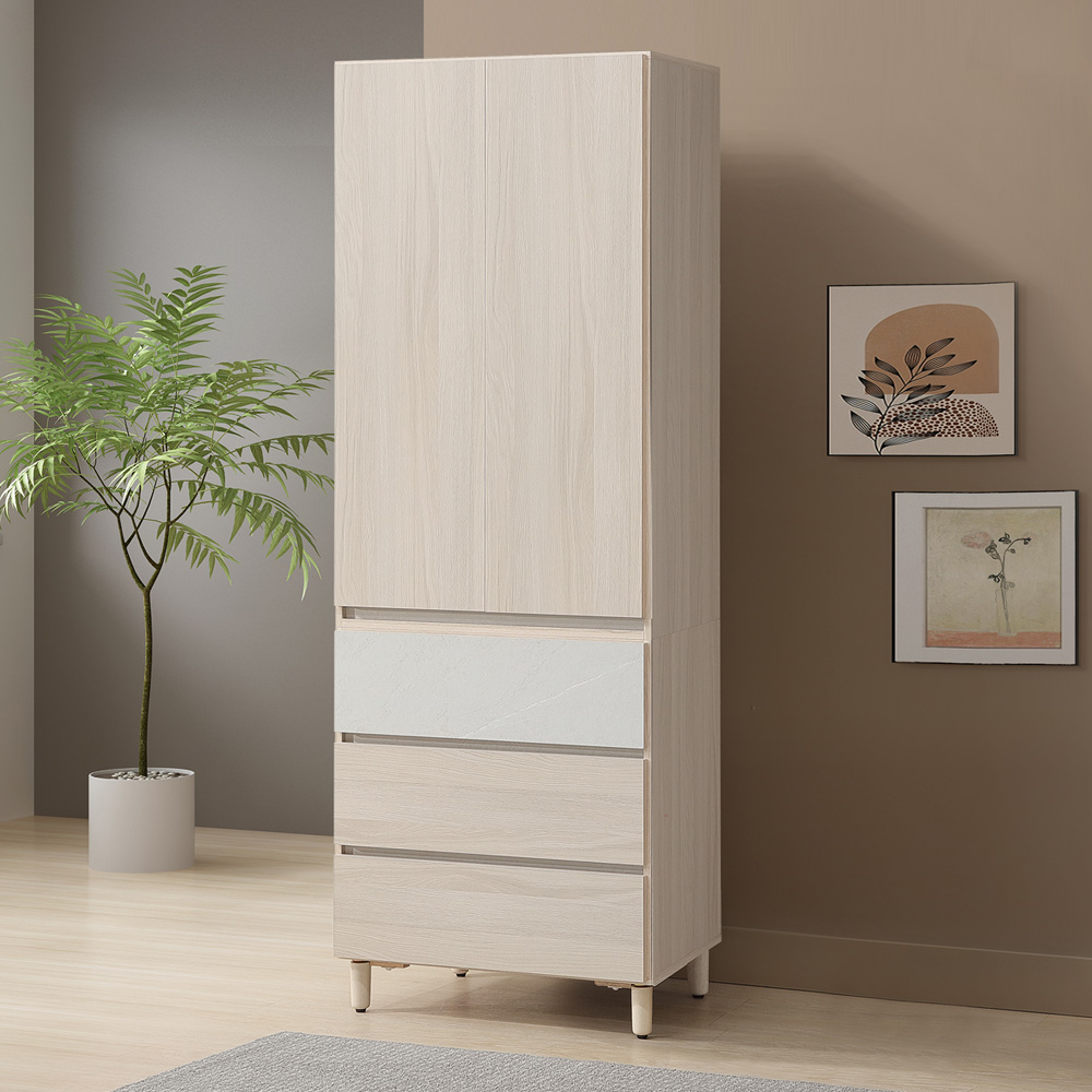 【Homelike】喜家居2.5x7尺三抽衣櫃(2347), , large