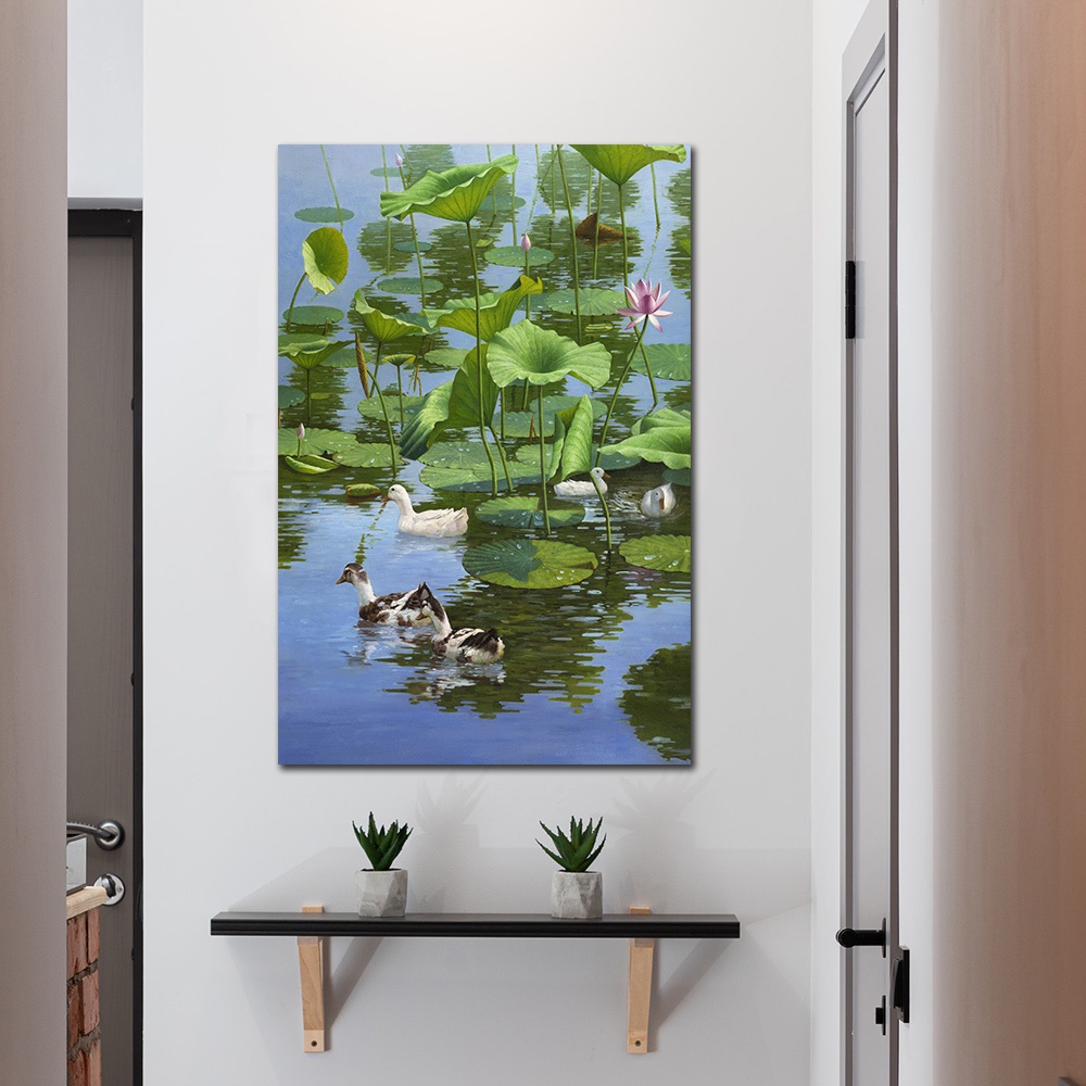 【御畫房】春水遊 國家一級畫師手繪油畫60&times;90cm(VF-27), , large