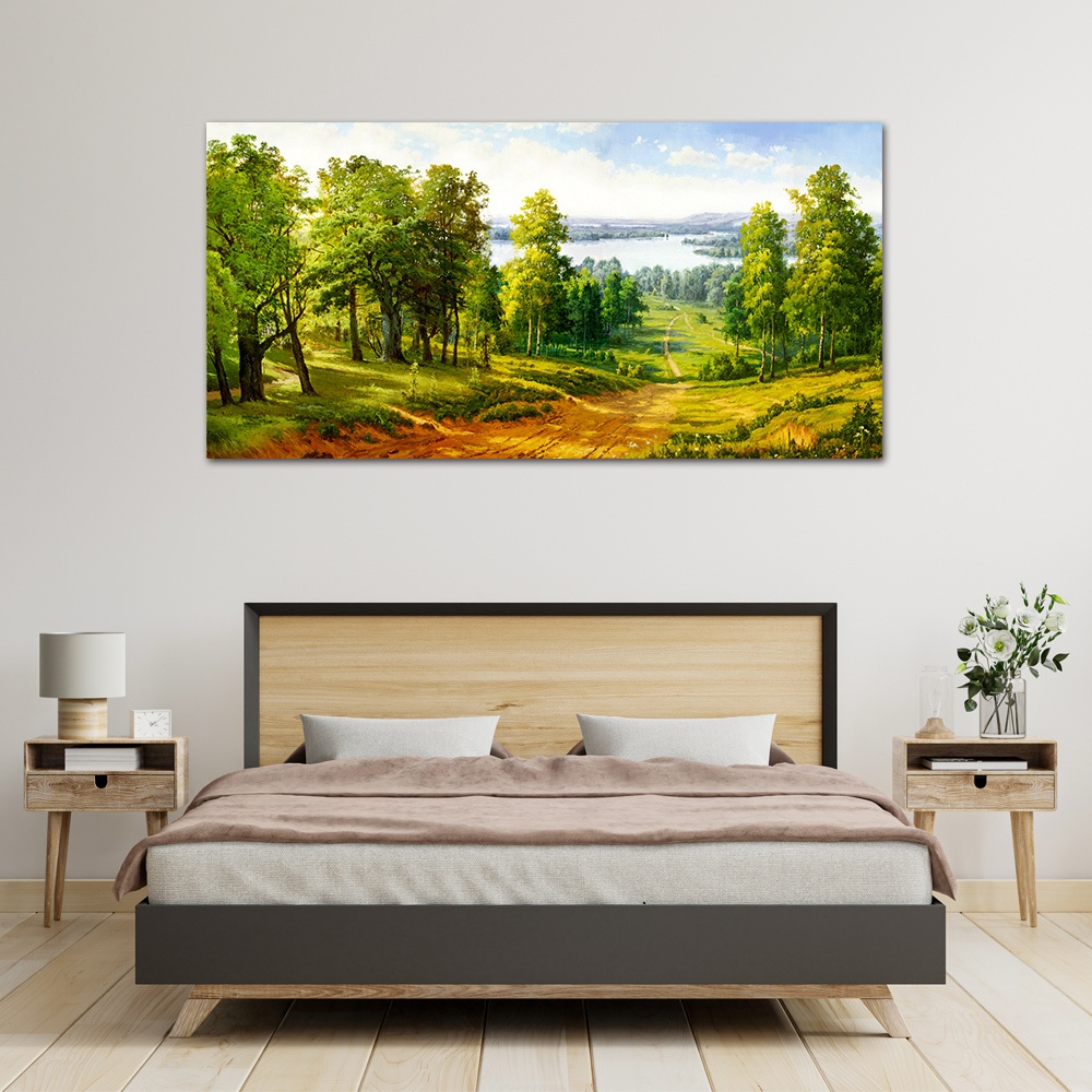 【御畫房】千里碧玉 國家一級畫師手繪油畫60&times;120cm(VF-123), , large
