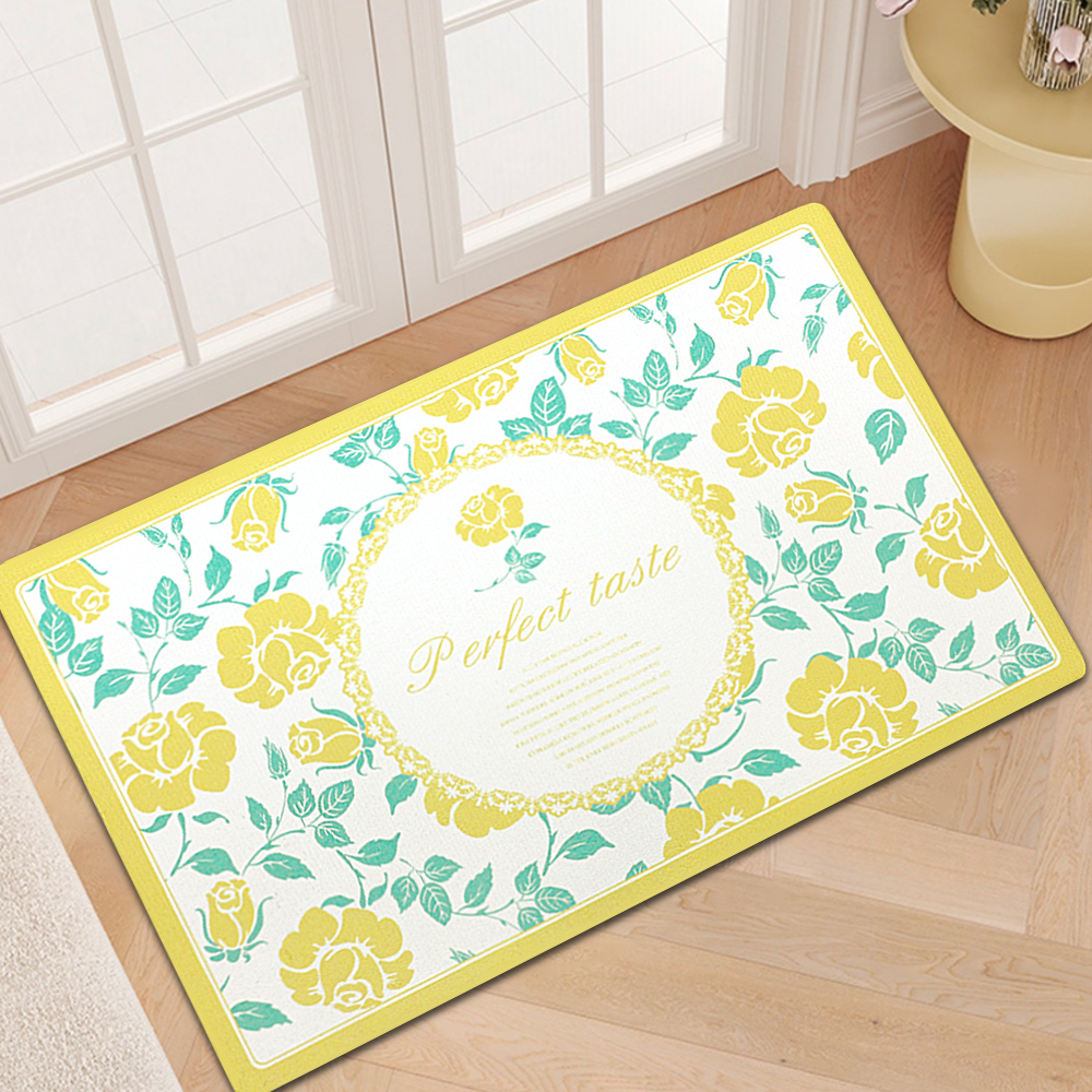 Soft diatomaceous earth water-absorbing non-slip floor mat with color printing, , large