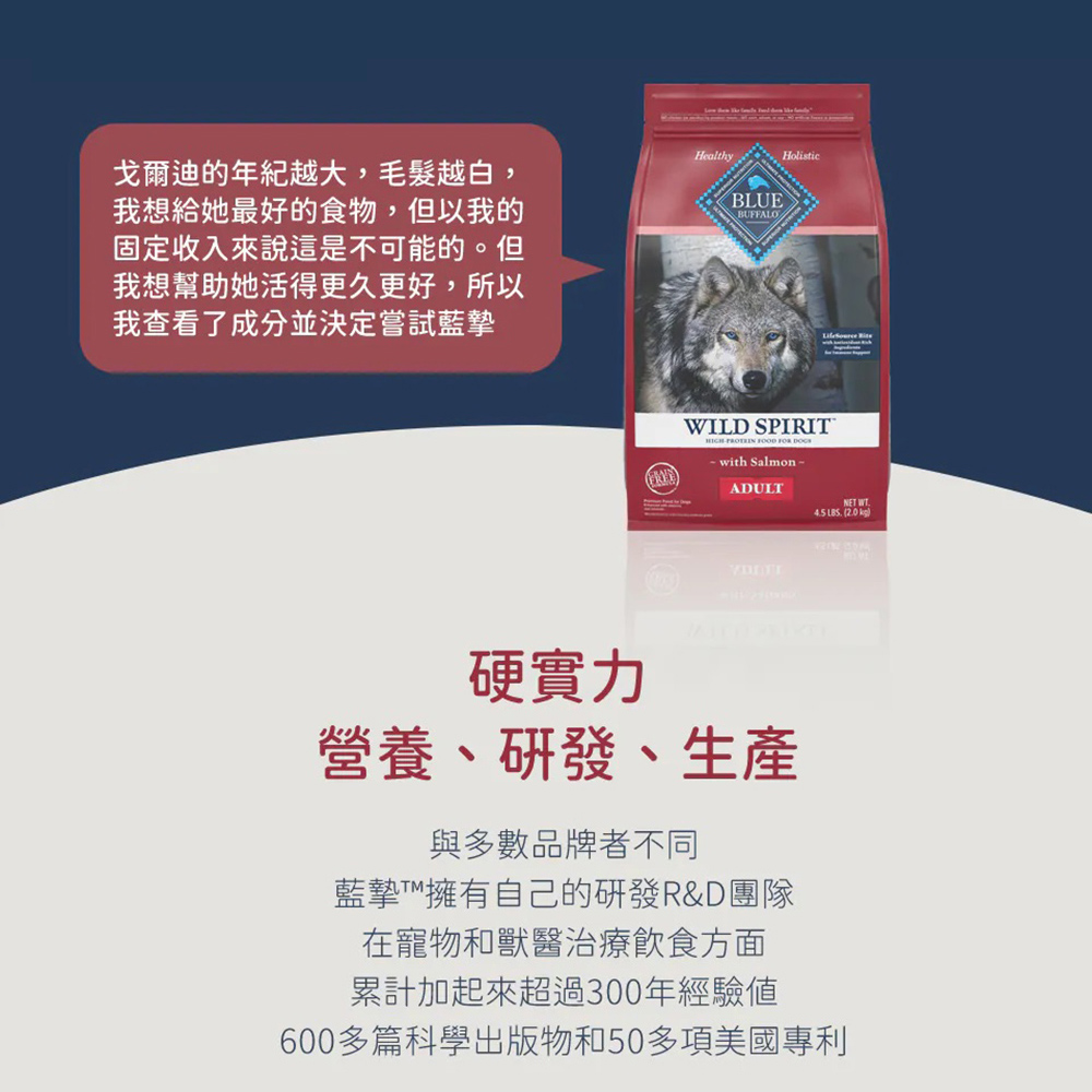 【Blue Buffalo藍摯】原野精靈 鮭魚無穀配方24磅 成犬飼料 狗乾糧(狗糧/狗飼料/犬糧), , large