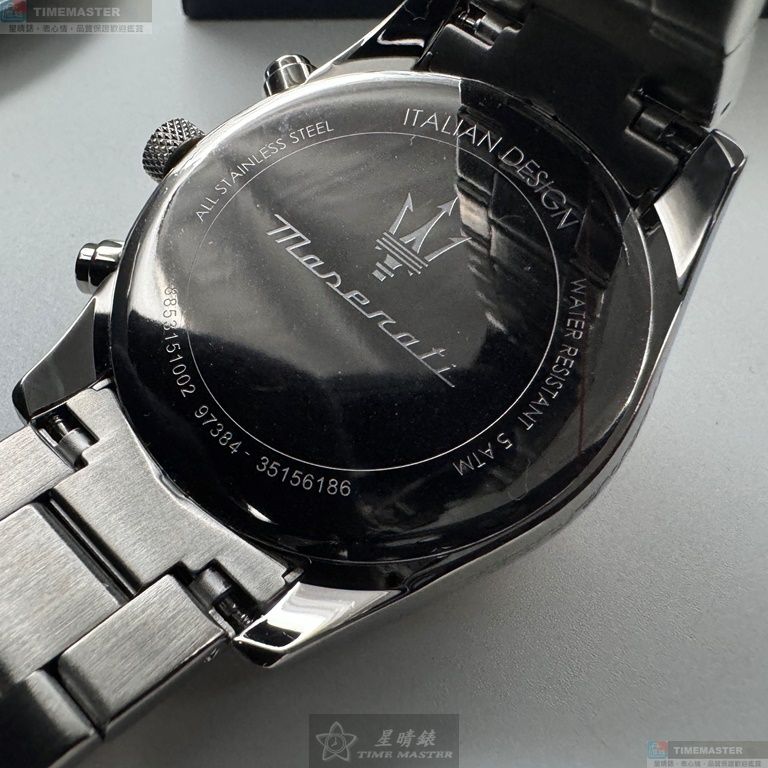 [星晴錶業]MASERATI手錶,42mm,R8853151002黑色錶面玫瑰金錶殼金銀相間精鋼錶帶款, , large