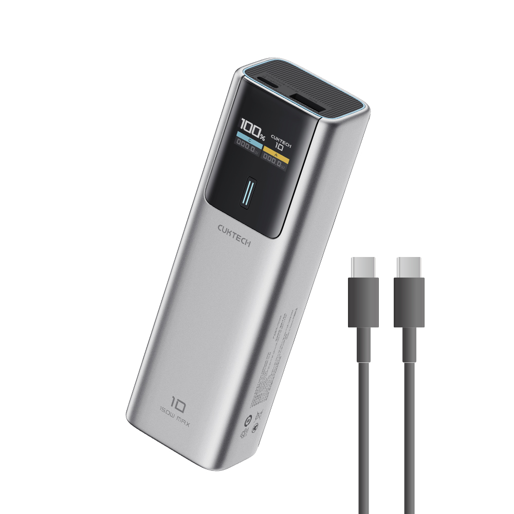 【Wh+CCC】CUKTECH 酷態科 10號 150W 行動電源 10000mAh 可充筆電 Wh標示 可上飛機 (PB100P) - 金屬灰, , large