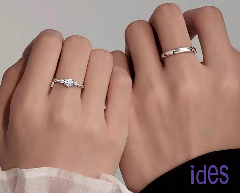 [ides愛蒂思] 日系設計款50分F/VS1頂級3EX車工鑽石戒指結婚戒指情侶對戒/一見傾心, , large