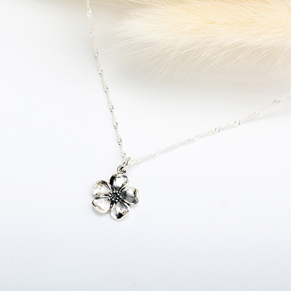 【Angel & Me】Sakura Japanese cherry s925 sterling silver necklace gift, , large