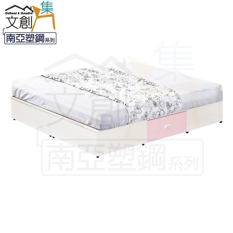 【文創集】羅菲亞 環保5尺雙人南亞塑鋼二抽屜床底(客約商品), , large