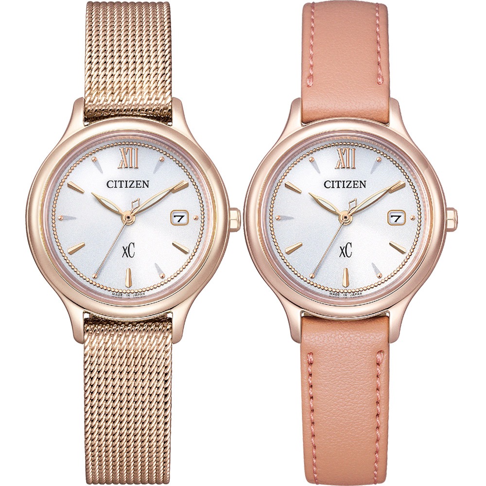 CITIZEN 星辰 XC 水耀光 亞洲限定光動能米蘭帶女錶 禮物 EW2635-62A, , large