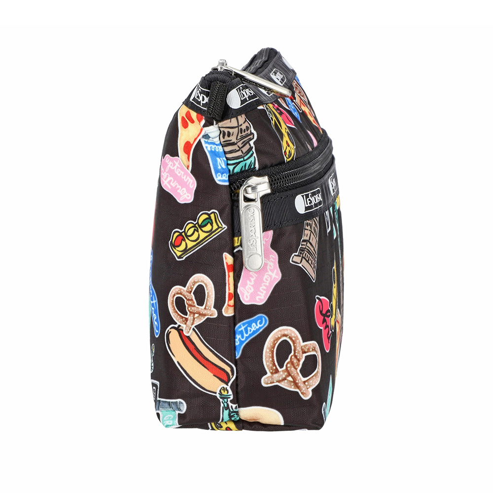 Lesportsac Cosmetic Clutch 雙層拉鍊化妝包 收納袋 盥洗包 女包(紐約城市)L262-7105P-HG79, , large