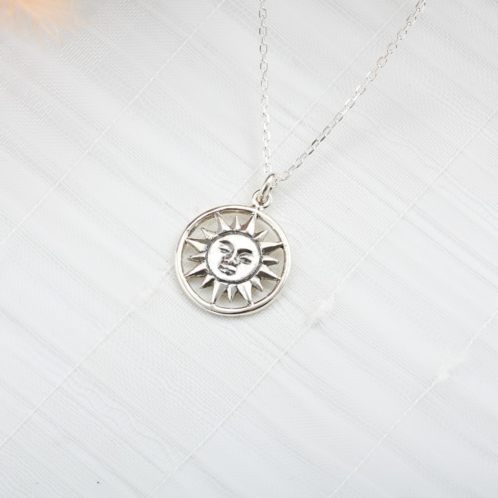 【Angel & Me】Smiling Sun s925 sterling silver necklace birthday gift, , large