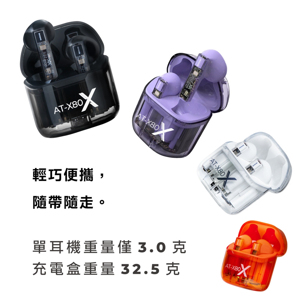 AIWA 愛華 ENC降噪真無線藍牙耳機 AT-X80X, , large