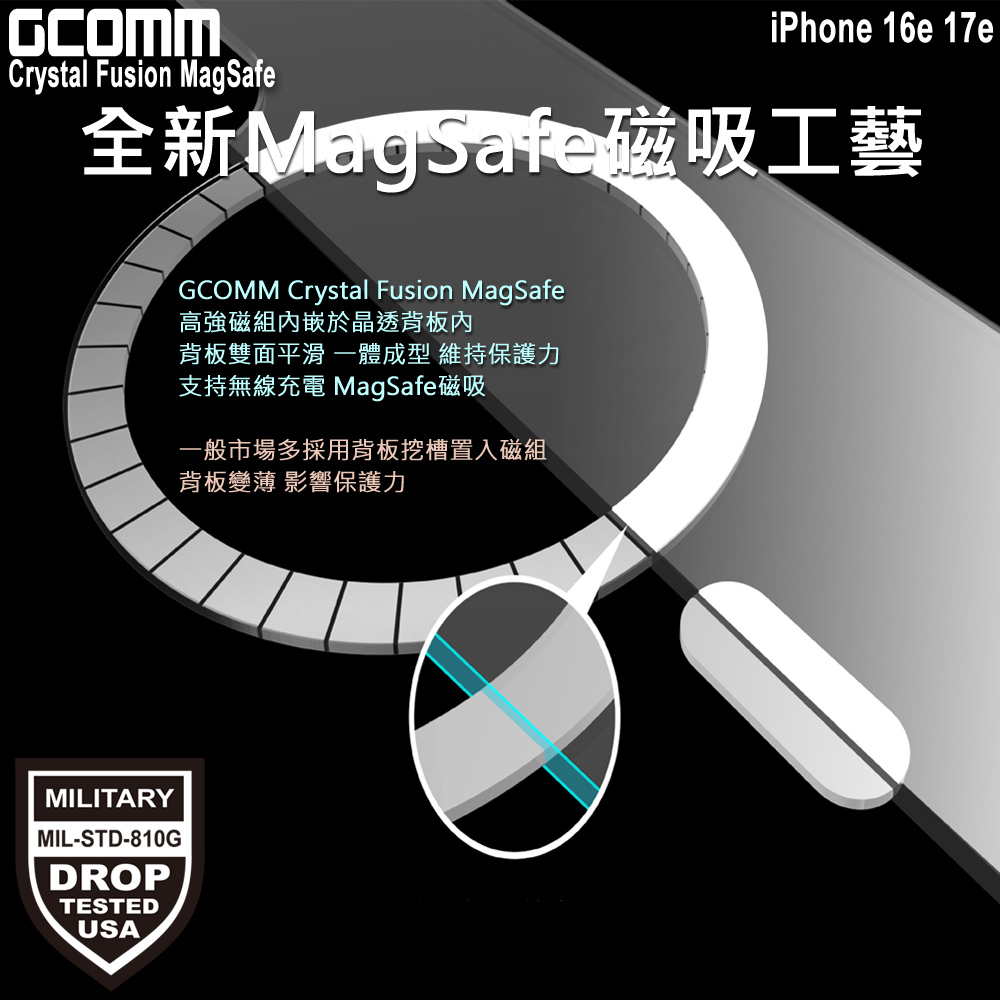 GCOMM iPhone 16e 17e Crystal Fusion MagSafe, , large